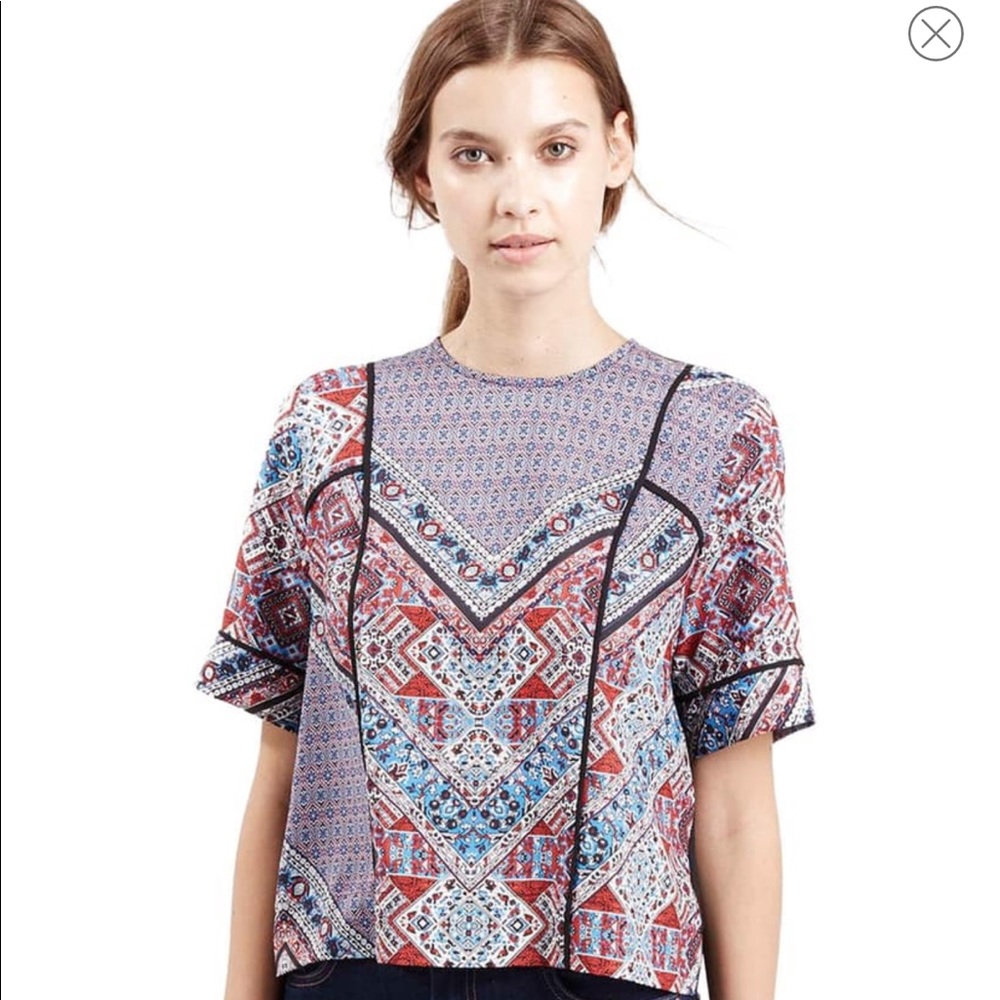 Topshop Scarf Print Top